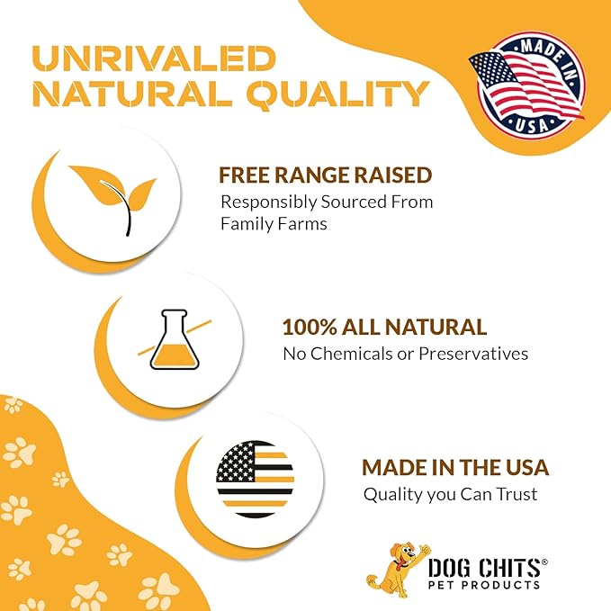 Dog Chits Beef Trachea Chews for Dogs – All-Natural,1 Pound, Healthy Treats for Joint Support, Digestible Rawhide-Free Supplement for Canine Chewers, Dehydrated, Large & Small Dogs, 3-4 Inch Rolls