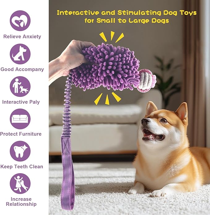 wodoca Dog Tug Toys for Aggressive Chewers, Interactive Dog Rope Toy, Tug of War Toys, Puppy Chew Toys Rope with Strong Squeak, Knots Cotton for Teeth Cleaning, Training Medium, Large Dogs
