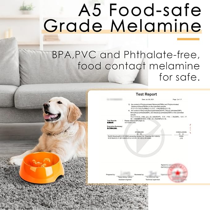Super Design Slow Feeder Dog Bowl, 1 Cup, Nonslip, Heat-Resistant, Sturdy, Suitable for Small to Medium Sized Dogs Orange S