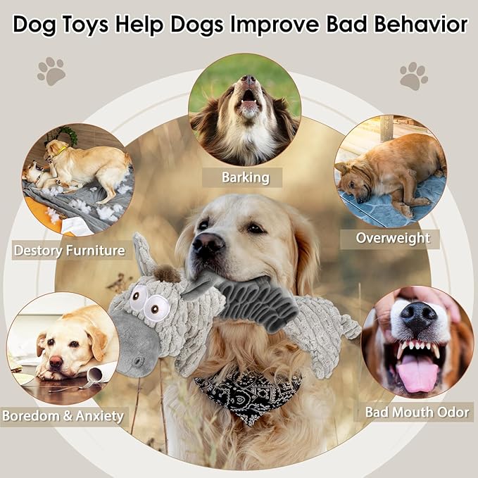 Large Squeaky Plush Dog Toys, Interactive Puppy Toys for Tug of War, Tough Pet Toys for Dogs, Dog Chew Toy for Small, Medium, and Large Dogs