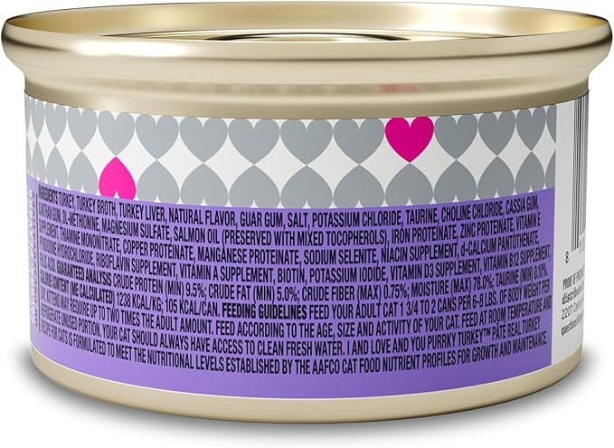 I and love and you Wet Cat Food - Purrky Turkey Pâté - Turkey Recipe, Grain Free, Filler Free, 3oz Pack of 24 Cans