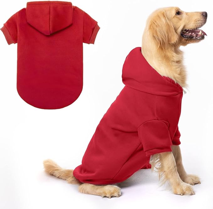 BINGPET Dog Hoodie, Fleece Lined Fall Cold Winter Soft Warm Puppy Sweatshirt with Leash Hole, Dog Sweaters Outfit,Pullover Happy Hoodie for Small Medium Large Dogs Cats
