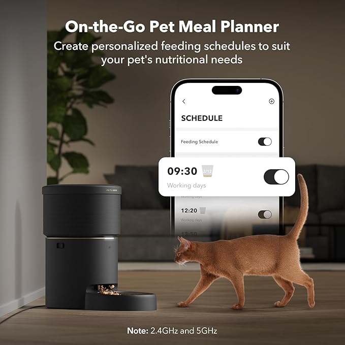 PETLIBRO Automatic Dog Feeder, 5G Wi-Fi 8L Large Dog Food Dispenser with Vacuum-Sealed Cat Feeder for Airtight Storage, Auto Pet Feeder with 187mm Large Food Tray for Medium Large Breed Dog Cat 34Cups
