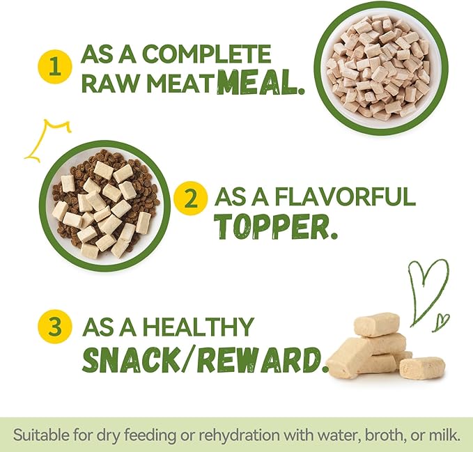 OPET Freeze Dried Cat Food, Chicken & Salmon Oil Recipe, Complete & Balanced Meal or Topper, Premium, Healthy, Grain Free, High Protein Raw Cat Freeze Dried Treats (10 oz, Chicken)