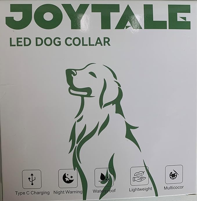 Joytale Light Up Dog Collar, Rechargeable Rainproof LED Collar for Night Walking Safety, Soft Silicone Glow in The Dark, Suitable for Small Medium Large Dogs, Purple