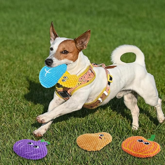 Dog Toys No Stuffing, 8 Pack Dog Squeaky Toy, Crinkle Plush Chew Toy for Small, Medium Breeds, Flat Stuffless Puppy Cute Durable Interactive Toys for Aggressive Chewers