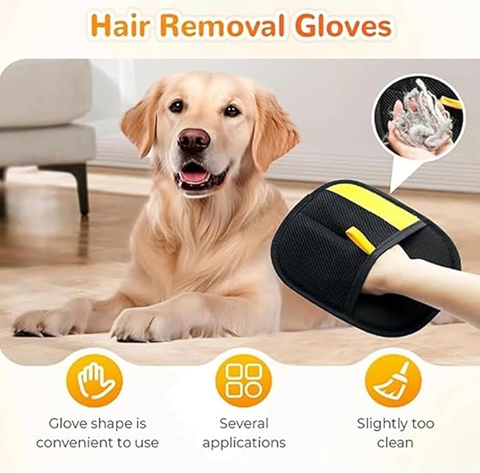 2 Pcs Pet Hair Removal Glove, 2025 New Pet Hair Remover Electrostatic Gloves, Upgrade Electrostatic Gloves Pet Hair, Reusable Cat Dog Grooming Gloves Pet Hair for Cats & Dogs