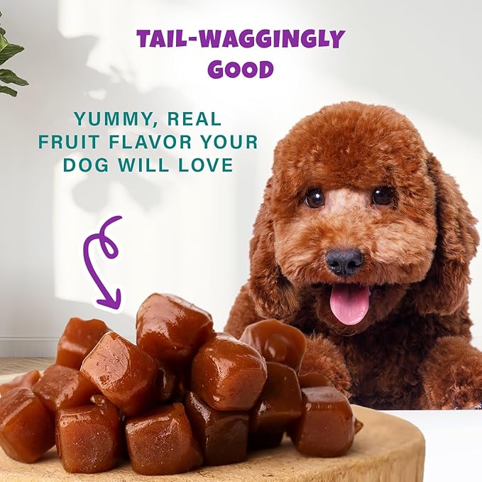 Wildberry Plant-Based Fruit Dog Treats - Strawberry, Apple, Blueberry Soft & Chewy - Vegetarian, Vegan Dog Treats with Organic Ingredients - Low-Protein, Hypoallergenic, Gluten-Free