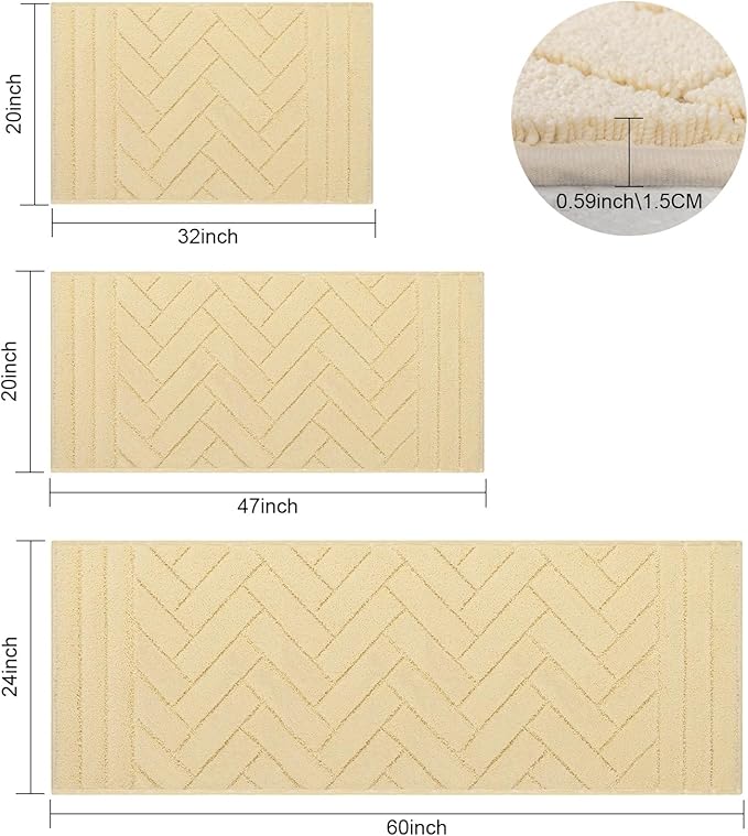 Tindbea Dog Mat for Muddy Paws,Absorbs Moisture Dirt Non-Slip Washable Mud Mat for Dogs,Soft Rubber Backing Front Inside Pet Rug for Entryway, Mud Dog Paws, Patio(20"x48",Beige)