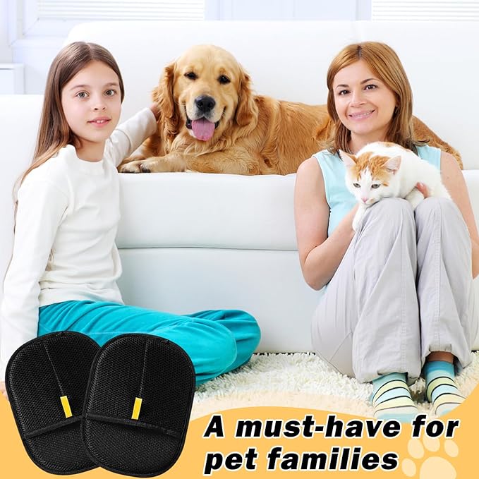 2pcs Pet Hair Removal Glove for Cats Dogs,2025 Electrostatic Pet Hair Remover Grooming Removal Gloves for Pets Hair,Hair Remover Gloves for Couch Clothes Carpet Bed Furniture Pet Grooming