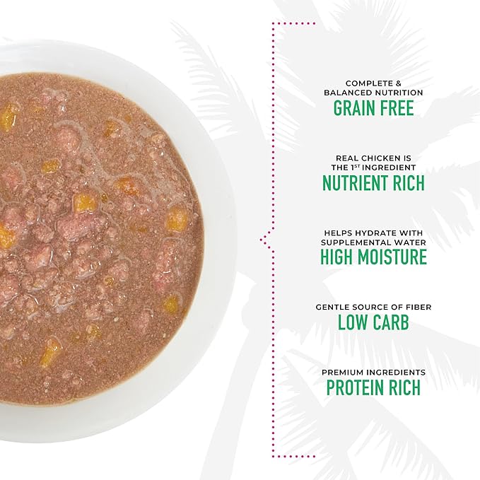 Tiki Cat Aloha Friends, Chicken, Pumpkin & Lamb, Grain-Free & High Moisture, Wet Cat Food for All Life Stages 2.5 oz. Pouch (12 Count)