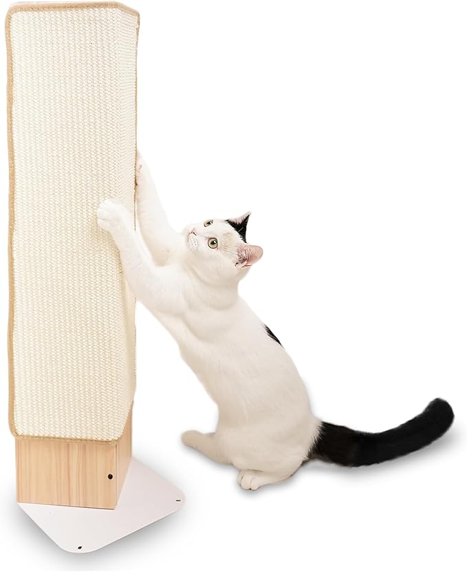 Meeyoview Cat Scratcher, Corner Scratching Post, Cat Scratching Pad, Natural Sisal Furniture Protector, 28 Inch Cat Scratcher for Indoor Cats