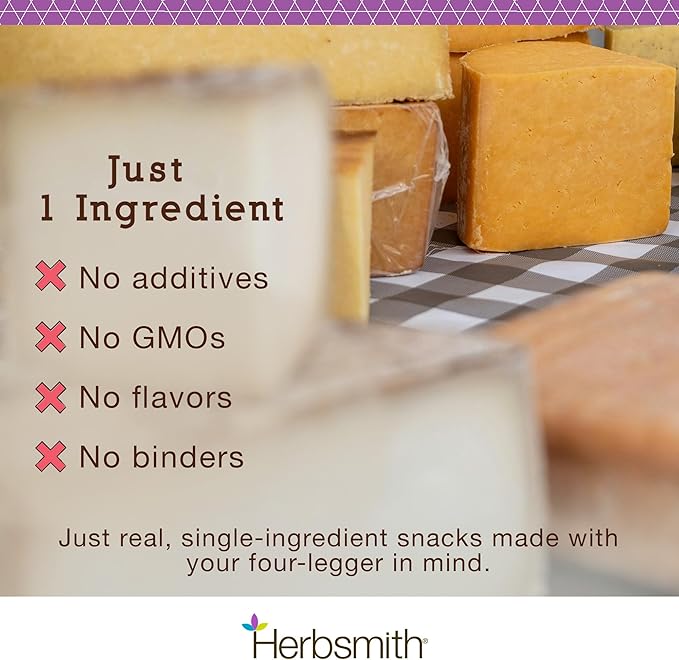 Herbsmith Sassy Cat Treats – Freeze-Dried White Cheddar – Human-Grade Wisconsin Cheese – Natural Snack for Picky Eaters – 1 Ingredient – USA Made – 4.6 oz