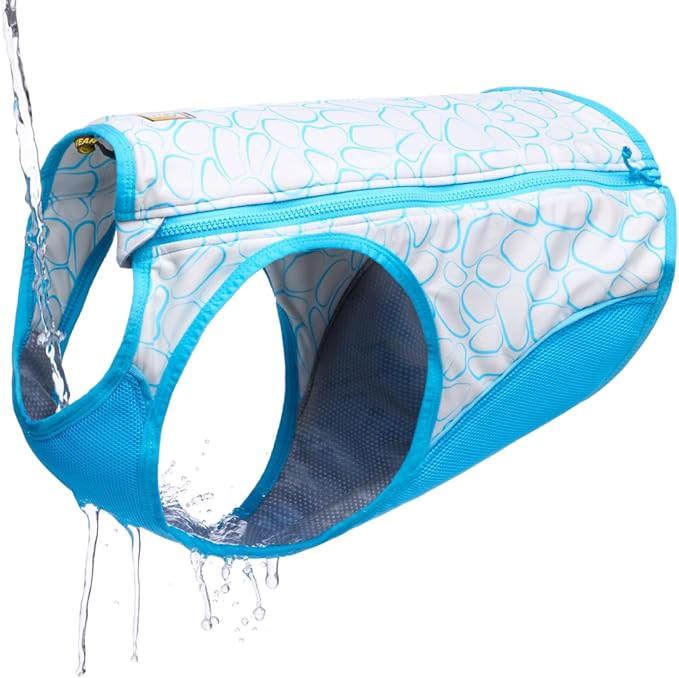 Ruffwear, Swamp Cooler Zip Dog Vest, Evaporative Cooling for Hot Weather, Biolumin Blue, Small