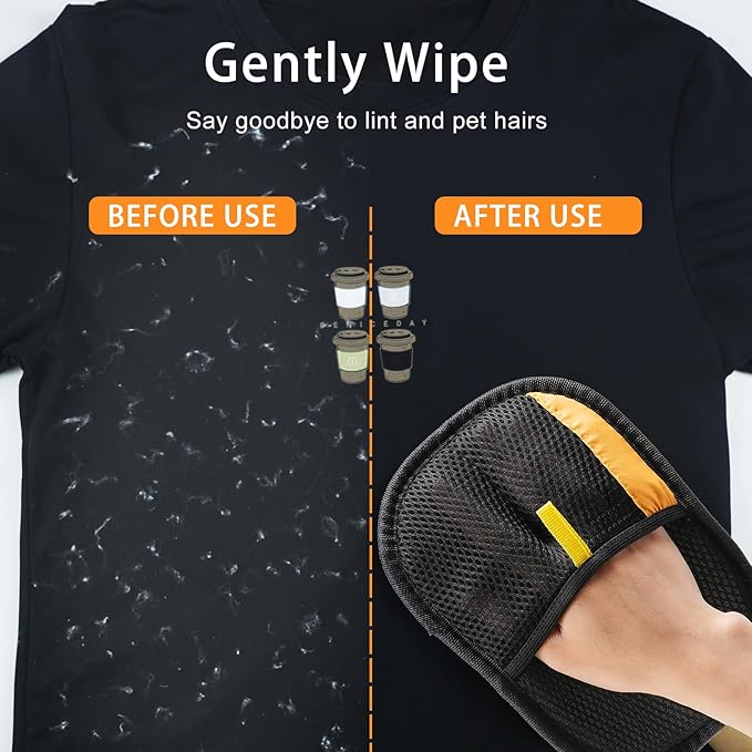 4 Pack Pet Hair Removal Glove, 2025 Washable Reusable Electrostatic Gloves Pet Hair for Cat and Dog, with Electrostatic Tech, for Carpet, Couch, Furniture