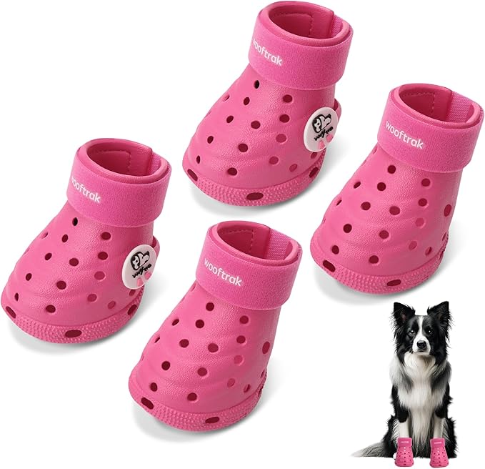 Dog Shoes Breathable Dog Shoe for Hot Pavement, Dog Booties and Paw Protectors, Non-Slip Waterproof Dog Sandals Boots (Pink, S: (2.3’’x1.8'')(L*W))
