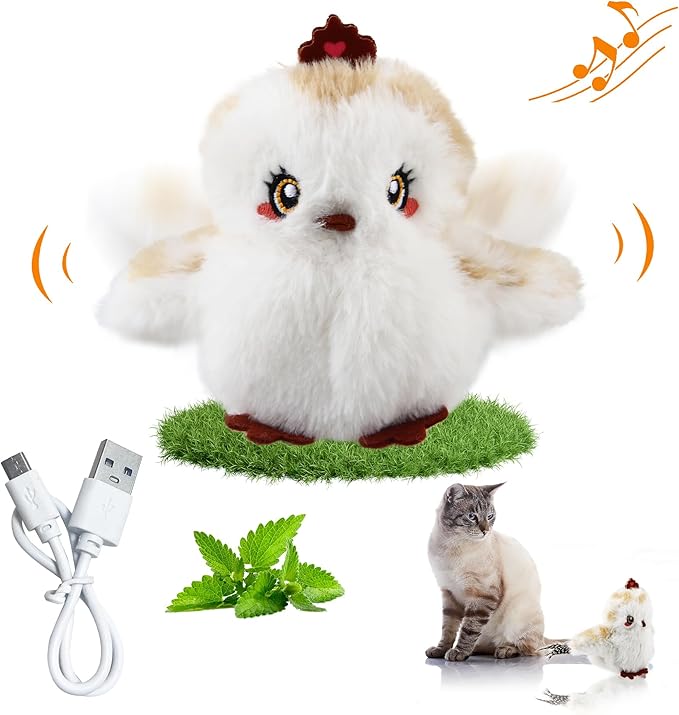 Gigwi Flappy Bird Cat Toy For Indoor Cats, Rechargeable Lifelike Sandpiper Interactive Flapping Bird Cat Toy Tweet, Flapping Wings & Lively Chirping, Catnip Toys For Kitten, Touch Activated (Princess)