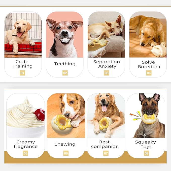 LiuMelinda Dog Chew Toys for Aggressive-Chewers - Indestructible Dog Toy for Aggressive Chewer,Tough Chew Toys for Dogs (Rubber Yellow-Donut)