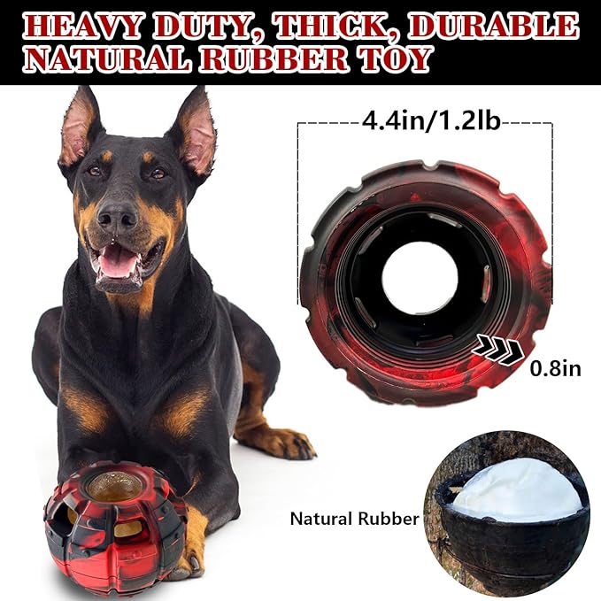 Yipetor Dog Toy, Frozen Dog Treats to Keep Dogs Busy, Interactive Treat Dispensing Dog Toy Puzzle, Interactive Chew Toys for Large Dog, Power Chewer, Durable Rubber-Easy to Clean-Holds Kibble, Treats