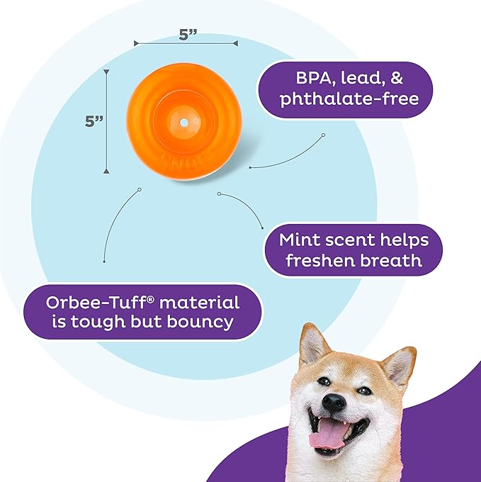 Outward Hound Large Snoop Interactive Treat Dispensing Dog Toy, Puzzle Ball Slow Feeder for Medium to Large Dogs, Mint-Scented for Mental Stimulation & Boredom Relief, BPA-Free, 5-Inch, Orange