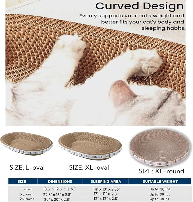 4 Pack Extra Large Cat Scratcher Cardboard, Round Scratcher Bed Scratch Bowl, Scratching Lounge Couch Round Shaped Cat Scratch Board Nest for Indoor Cats Furniture Protector