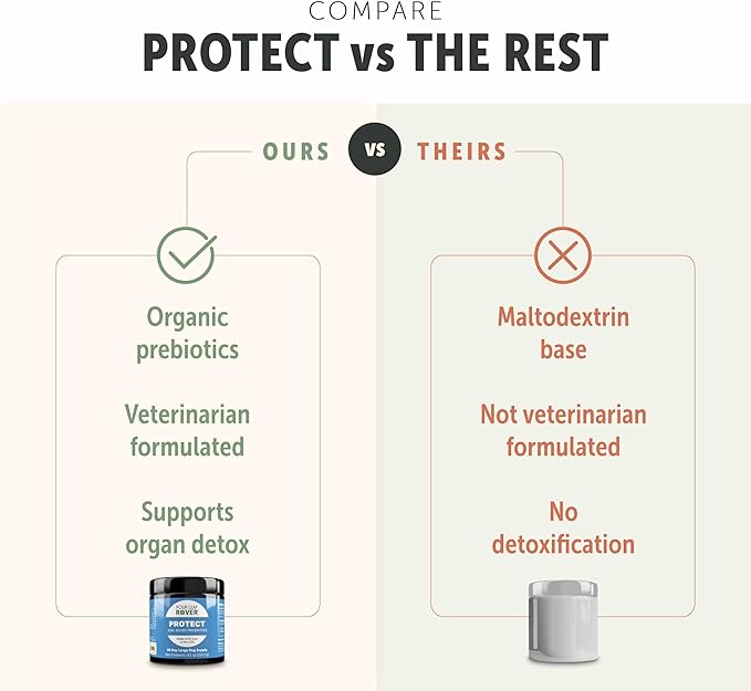 Protect - Probiotics for Dogs - Veterinarian Formulated - with Natural Prebiotics and Antioxidants - Detoxification & Gut Health - 60 Day Large Dog Supply