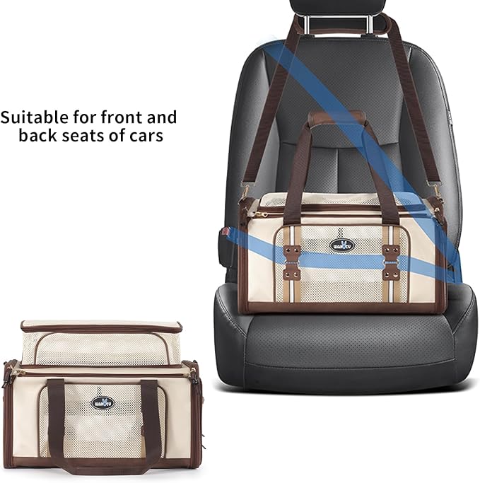 Airline Approved Pet Carrier for Cats, Expandable Dog Carrier Soft-Sided Carrier for Small Cats and Dogs with Extra Large Foldable mat