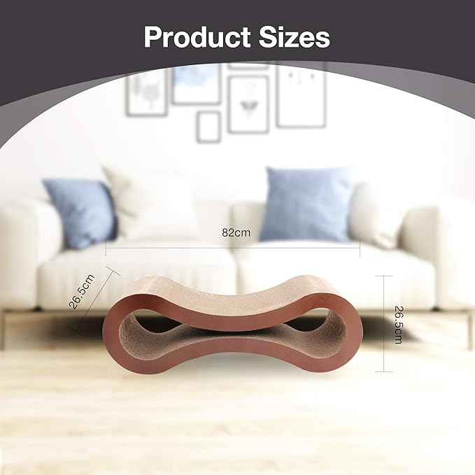 Pet Prime Large Cat Scratcher Lounge Cardboard Cat Scratching Sofa Bed Cardboard Cat Scratcher Lounger Scratch Lounge Furniture XL - 32 x 10.4 x 10.4 ''
