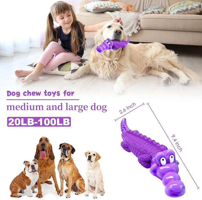 Dog Chew Toys for Aggressive Chewers, Indestructible Tough Interactive Dog Toys for Small Medium Large Breed-Puppy Teeth Chew Toy to Keep Them Busy