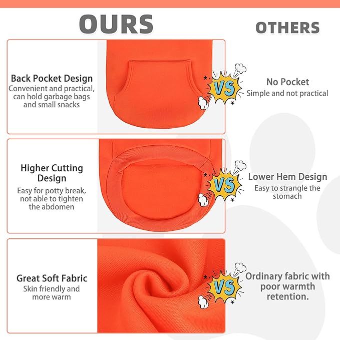 KOOLTAIL Fall Dog Hoodie - Soft & Warm Dog Thanksgiving Sweater with Leash Hole and Pocket, Pet Winter Coat, Cold Weather Clothes Sweatshirt for Small Medium Large Dogs Puppy Cat Boys Girls, Orange XL