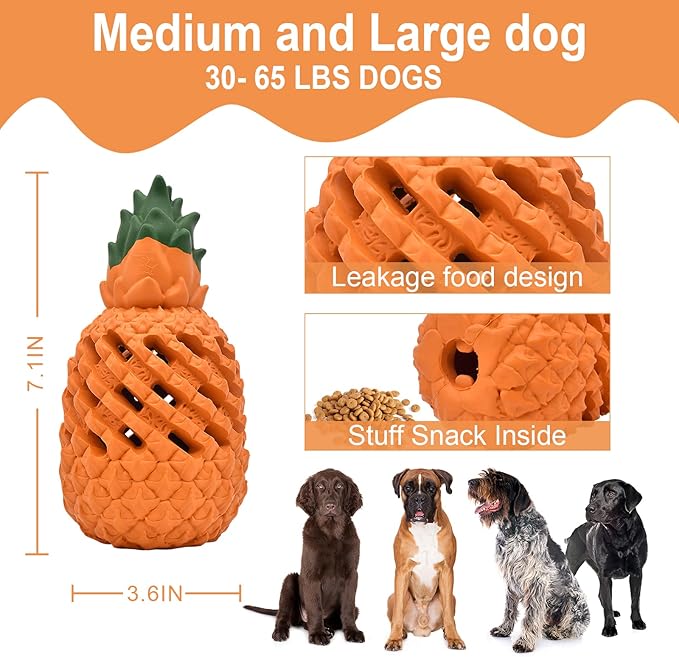 Pineapple Dog Chew Toys - Indestructible Toys for Medium Aggressive Chewers