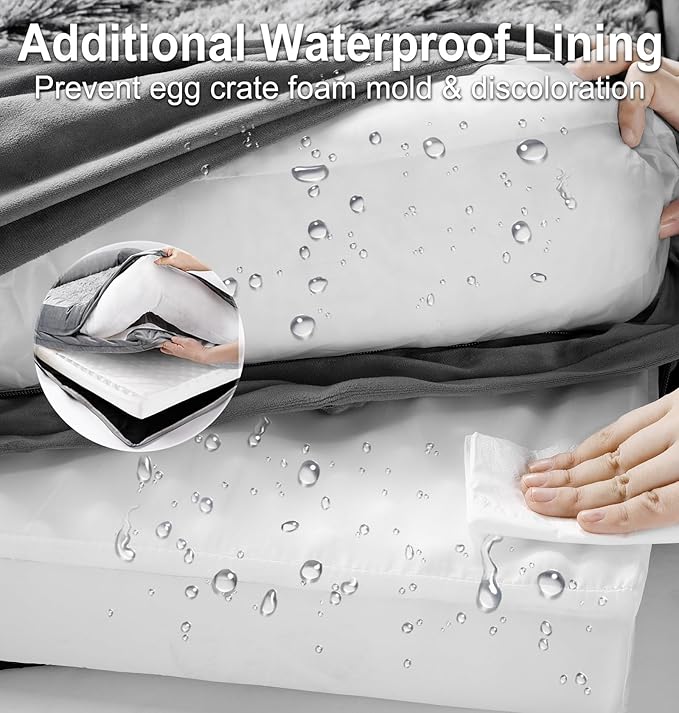 Gimars 3.7in Thickened Orthopedic Dog Bed for Large Dogs, Supportive L Dog Sofa Bed with Bolster & 28D Egg-Crate Mattress, Waterproof Lining, Washable Plush Cover for Arthritic Dogs