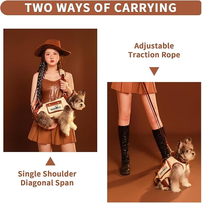 Dog Lift Harness Dog Carrier VES Harness Adjustable Leash with Small Puppy Treat Bag,Fits Most Cars,S,4-8 LBS