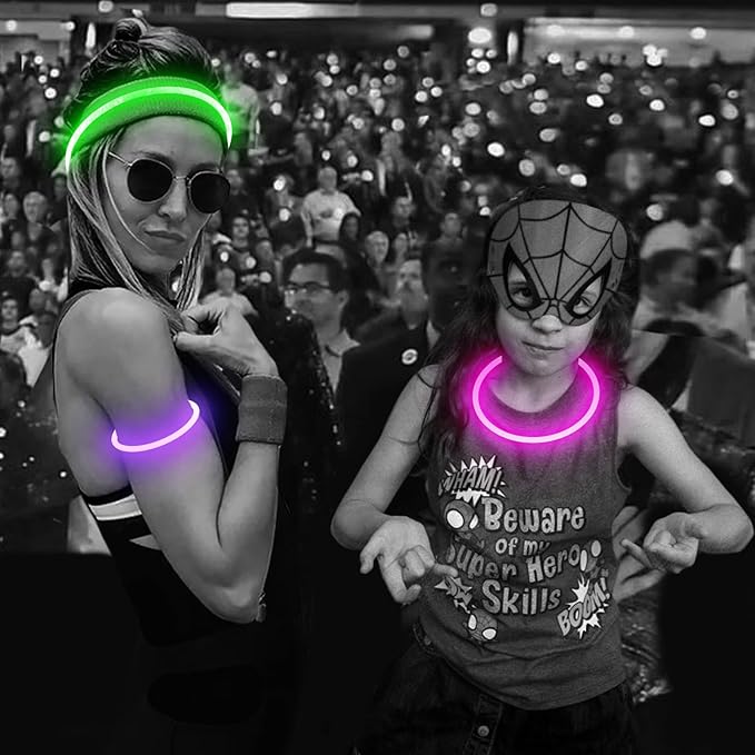 Flashseen LED Dog Collar, USB Rechargeable Glowing Lighted Up Collar, Cuttable Water-Resistant TPU Safety Collar Lights for Small Medium Large Dogs (Purple)