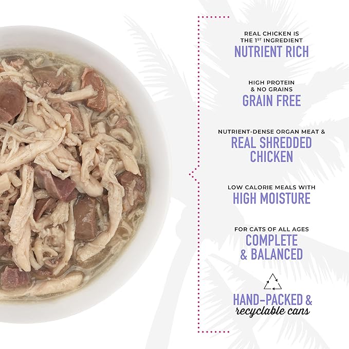 Tiki Cat After Dark, Chicken & Duck, High-Protein and 100% Non-GMO Ingredients, Wet Cat Food for Adult Cats, 5.5 oz. Cans (Pack of 8)