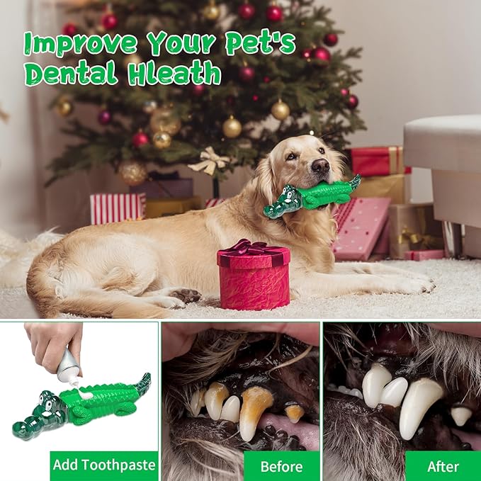 Dog Chew Toys for Aggressive Chewers -Tough Dog Toy to Reduce Pet Anxiety and Boredom for Small, Medium, Large Breed