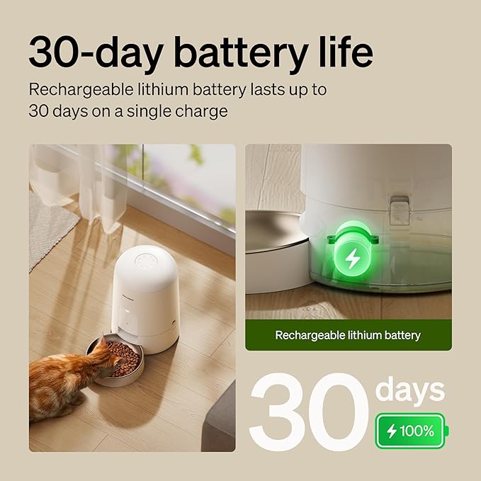 PETLIBRO Automatic Cat Feeder, Wi-Fi Rechargeable Cat Food Dispenser Battery-Operated with 30-Day Life, AIR Timed Pet Feeder for Cat & Dog, 2L Auto Cat Feeder