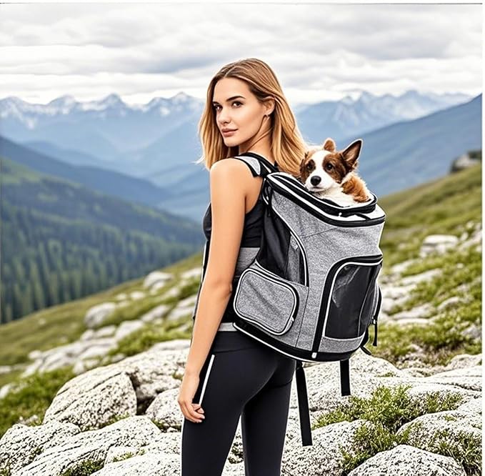 Expandable Cat Backpack Carrier – Airline Approved Pet Carrier for Small Cats Dogs Up to 17 Lbs, Travel Backpack with Breathable Mesh for Outdoor Camping Hiking