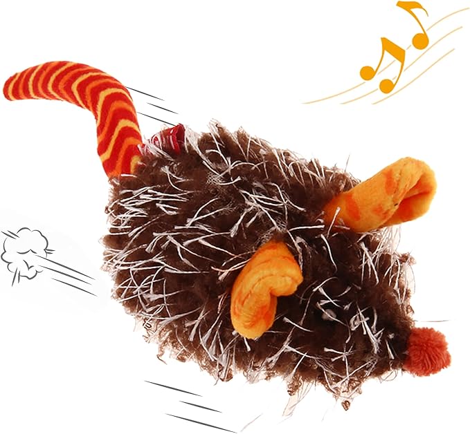 PETGEEK Gigwi Interactive Cat Toys for Indoor Cats, Moving Toy for Bored Indoor Adult Cats, Automatic Electronic Moving Mouse Cat Toys with Realistic Squeaky, Kitten Toys for Hunting Play (Orange)