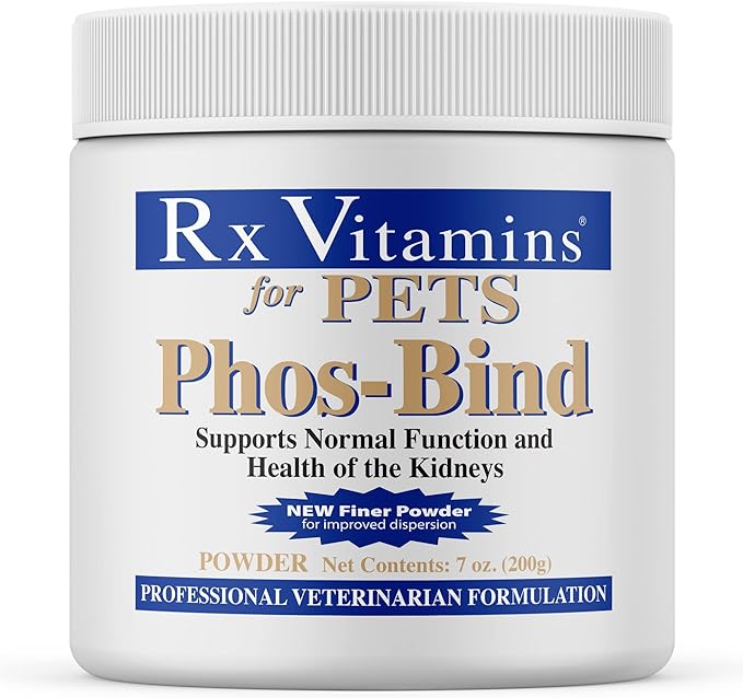 Rx Vitamins Phos-Bind - Kidney Support Supplement Powder - Phosphate Binder for Cats & Dogs for Kidney Health - Supports Normal Kidney Cleanse and Essential Kidney Care - 200g
