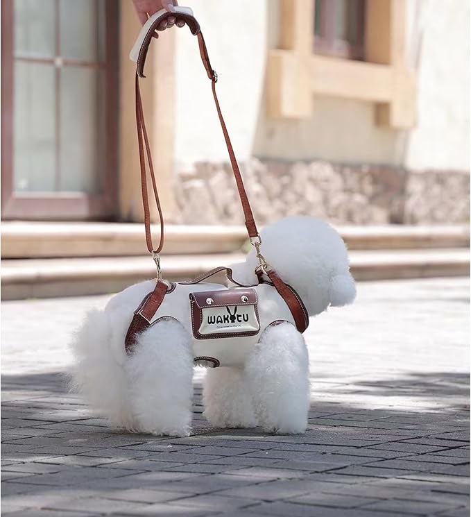 Dog Lift Harness Dog Carrier VES Harness Adjustable Leash with Small Puppy Treat Bag,Fits Most Cars,S,4-8 LBS