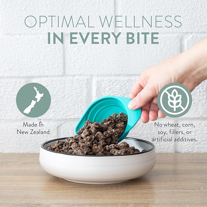 The New Zealand Natural Pet Food Co Meow Air Dried Cat Food - Beef & Hoki Recipe,High Protein Dry Cat Food, Training Treats, Meals & Toppers,3.5oz