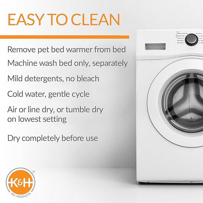 K&H Pet Products Thermo-Pet Cave Heated Cat Bed - Gray/Geo Flower 17 X 15 X 13 Inches