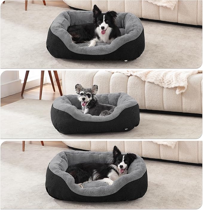 INVENHO Large Dog Beds Large Sized, Washable Orthopedic Warming Soft Sleeping Durable with Anti-Slip Bottom