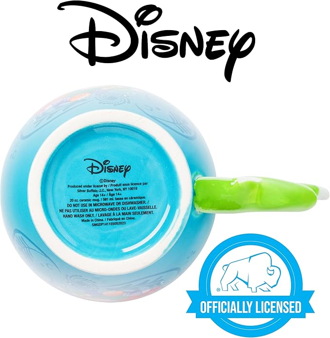 Silver Buffalo Disney Princess Ariel Dinglehopper Hair Brush Shaped Handle Ceramic Mug, 20 Ounces