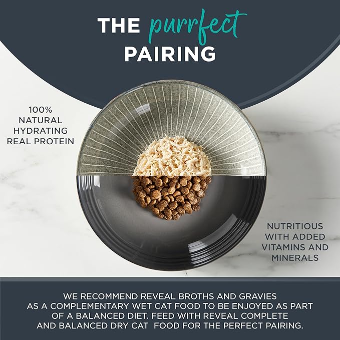 Reveal Natural Wet Cat Food, 12 Count, Grain Free, Limited Ingredient Canned Food for Cats, Fish and Chicken Variety in Broth, 2.47 oz Cans