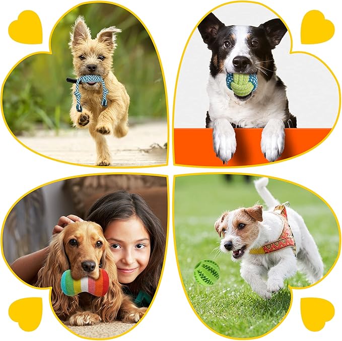 Zeaxuie 25 Pack Luxury Dog Chew Toys for Puppy, Dog Toys with Ropes, Treat Ball and Squeaky Puppy Toys for Teething Small Dogs