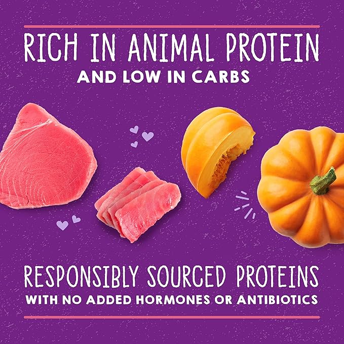 Stella & Chewy's Carnivore Cravings Purrfect Paté - Premium Grain-Free Wet Cat Food - Tuna & Pumpkin Recipe - High Protein with Bone Broth - Perfect for Picky Eaters - 5.2oz Cans (24 Pack)