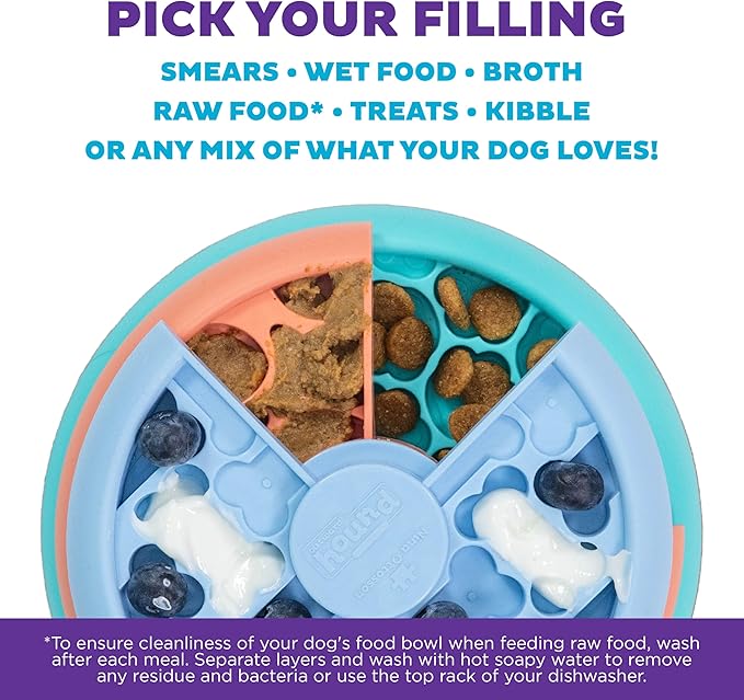 Outward Hound by Nina Ottosson Lickin’ Layers Small 3-in-1 Dog Puzzle Feeder, Lick Mat & Slow Bowl – Puppy Enrichment Toy for X-Small & Small Dogs, Dishwasher Safe, Holds 1.5 Cups of Wet or Dry Food