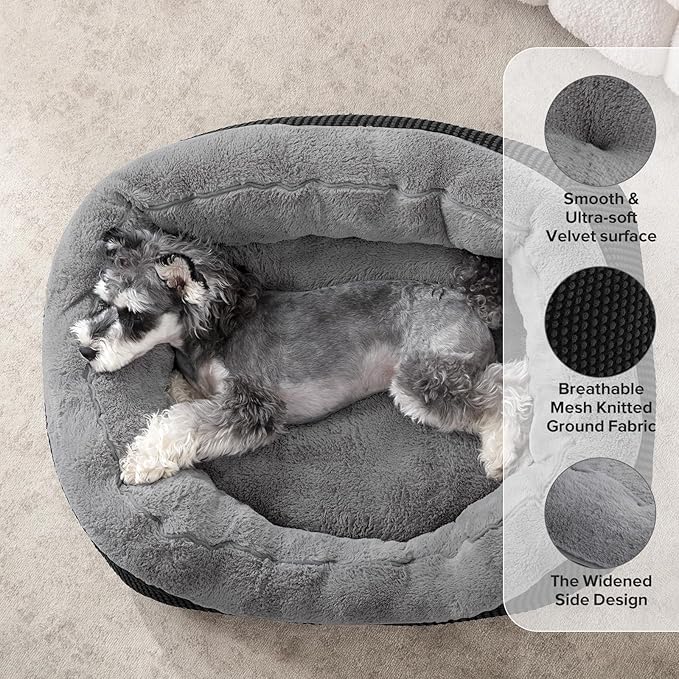 INVENHO Small Dog Bed Orthopedic Warming Soft Calming Sleeping Durable with Anti-Slip Bottom